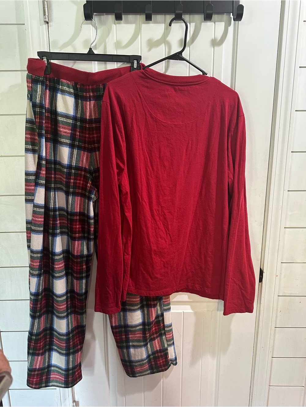 Chaps Red Plaid Puppy Pajama Set fleece pajama pants - Picture 5 of 5